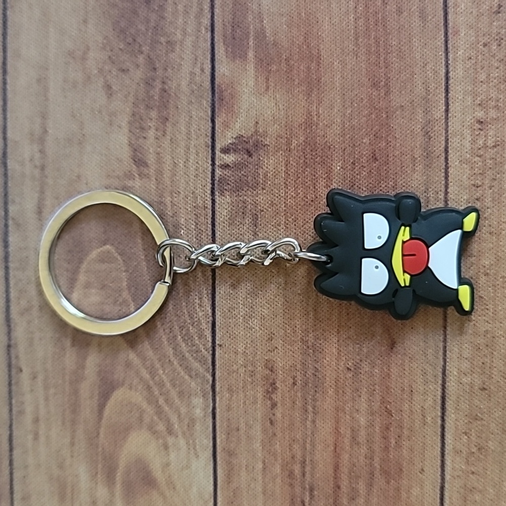 Badtz-maru Character Silicon Accessory Keychain on Silver Toned Key Ring